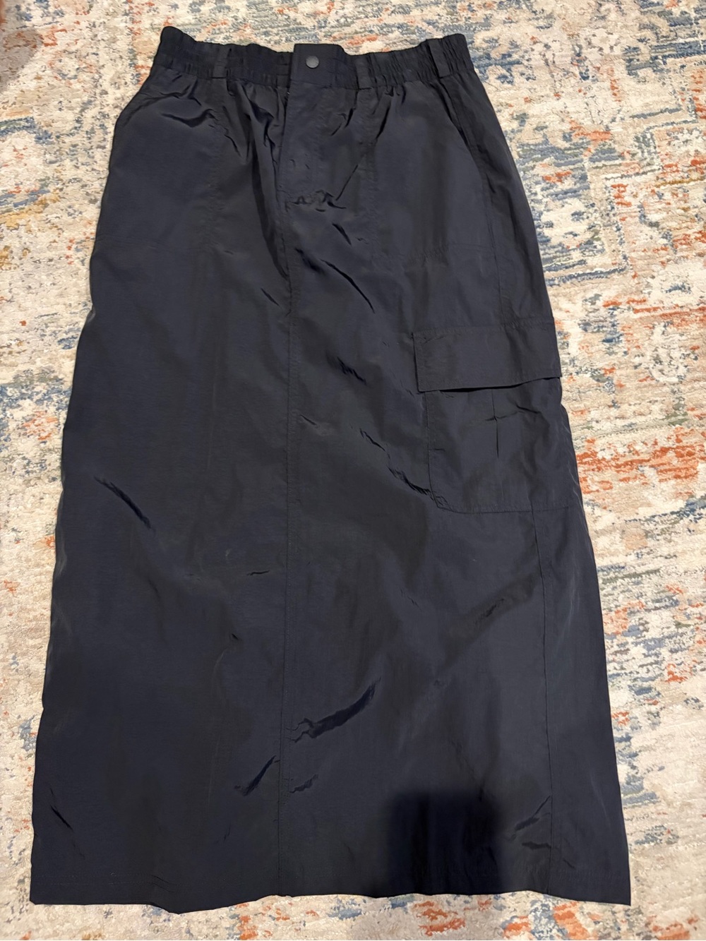 Offline by Aerie Black Maxi Cargo Skirt with Elastic Waist